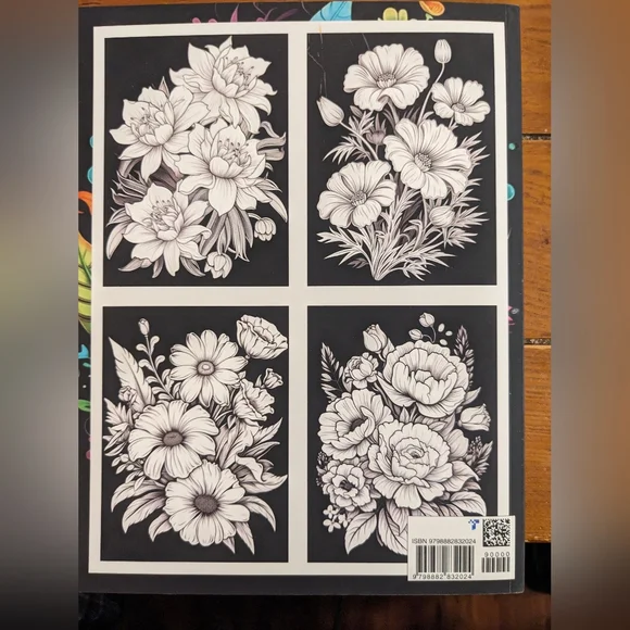 Set of 7 Floral Themed Adult Coloring Books - Picture 13 of 15